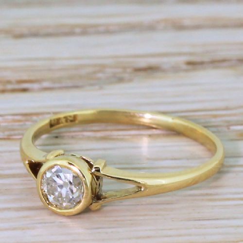 Edwardian 0.41 Carat Old Cut Diamond Engagement Ring, Circa 1905
