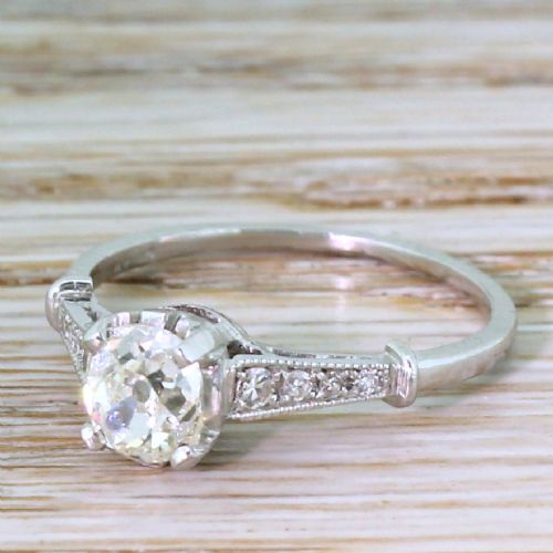 Art Deco 0.78 Carat Old Cut Diamond Engagement Ring, Circa 1925
