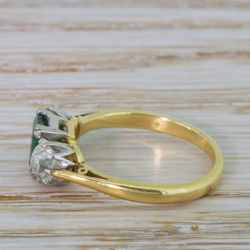 fig 2. Art Deco Emerald & Old Mine Cut Diamond Trilogy, circa 1920