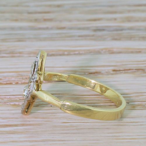 fig 2. Art Deco 0.50 Carat Transitional Cut Diamond Cluster Ring, circa 1940