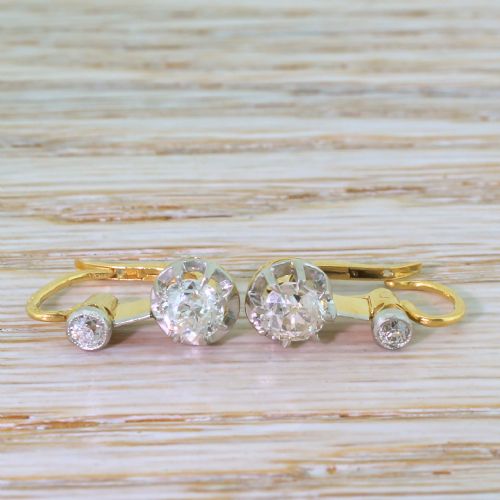 fig 2. Art Deco 1.52 Carat Old European Cut Diamond Drop Earrings, circa 1935