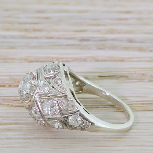 fig 2. Victorian 2.17 Carat Old Cut Diamond Bombé Ring, circa 1870
