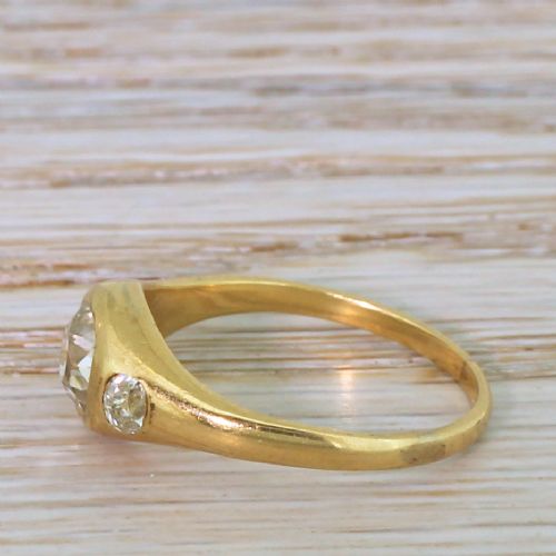 fig 2. Victorian 1.11 Carat Old Cut Diamond Trilogy Ring, circa 1900