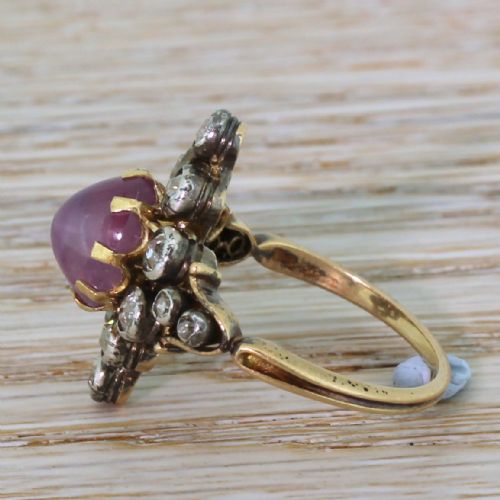 fig 2. Victorian 4.68 Carat Ceylon Purple Star Sapphire & Diamond Ring, circa 1890