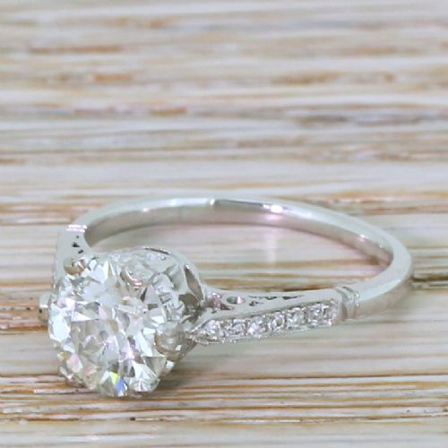 Art Deco 1.38 Carat Old Cut Diamond Engagement Ring, Circa 1925