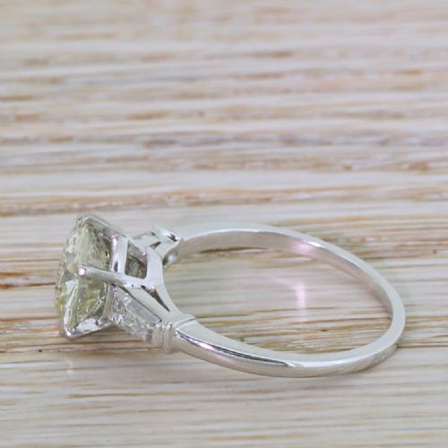 fig 2. Mid Century 3.00 Carat Old Cut Diamond Engagement Ring, French, circa 1950