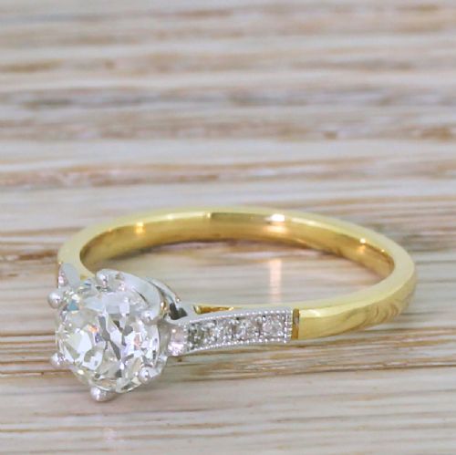 Art Deco 1.00 Carat Old Cut Diamond Engagement Ring, Circa 1920
