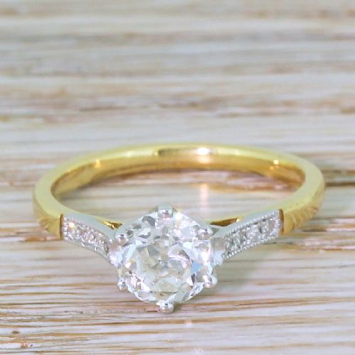 fig 1. Art Deco 1.00 Carat Old Cut Diamond Engagement Ring, circa 1920