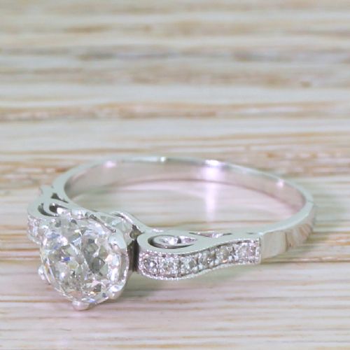Art Deco 1.06 Carat Old Cut Diamond Engagement Ring, Circa 1925
