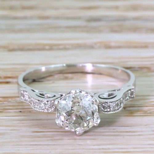 fig 1. Art Deco 1.06 Carat Old Cut Diamond Engagement Ring, circa 1925