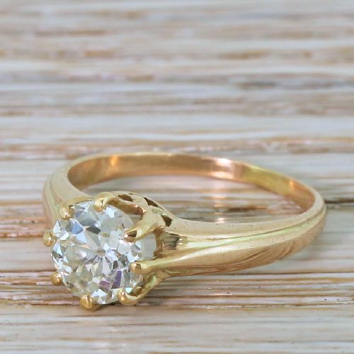 Art Deco 1.30 Carat Old Cut Diamond Engagement Ring, Circa 1920