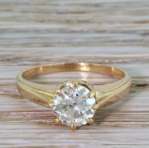 fig 1. Art Deco 1.30 Carat Old Cut Diamond Engagement Ring, circa 1920
