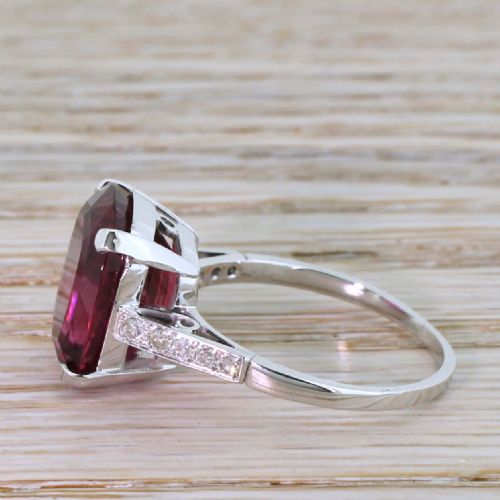 fig 2. Mid Century 11.46 Carat Rubellite Solitaire Ring, circa 1950