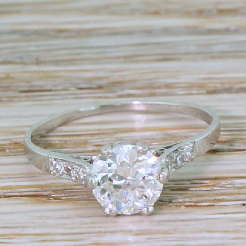fig 1. Art Deco 1.02 Carat Old Cut Diamond Engagement Ring, circa 1925