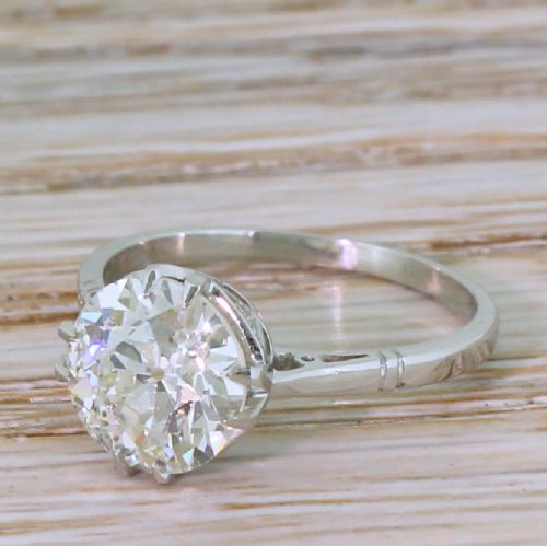 Art Deco 2.15 Carat Old Cut Diamond Engagement Ring, Circa 1920
