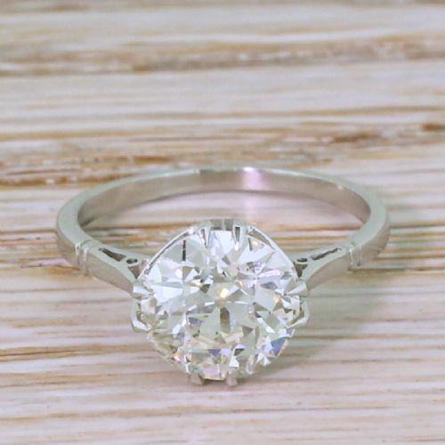 fig 1. Art Deco 2.15 Carat Old Cut Diamond Engagement Ring, circa 1920