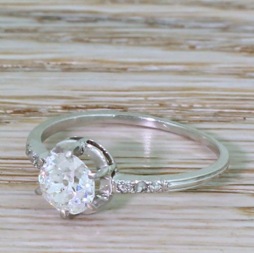 Art Deco 1.00 Carat Old Cut Diamond Engagement Ring, Circa 1920