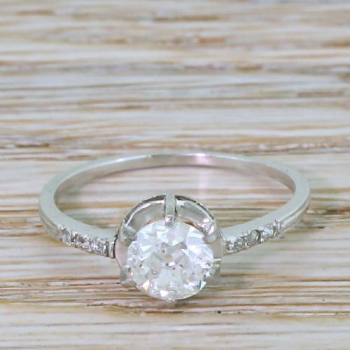 fig 1. Art Deco 1.00 Carat Old Cut Diamond Engagement Ring, circa 1920