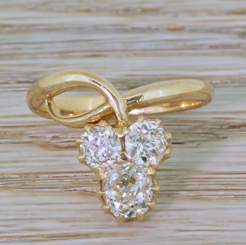 fig 1. Edwardian 1.52 Carat Triple Diamond Ring, circa 1910
