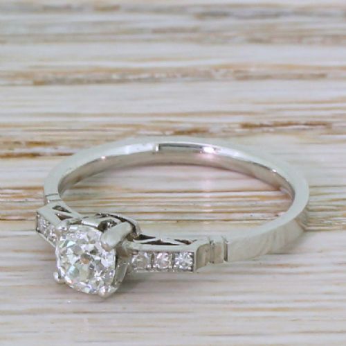 Art Deco 0.62 Carat Old Cut Diamond Engagement Ring, Circa 1920