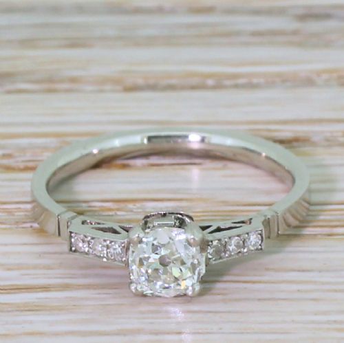 fig 1. Art Deco 0.62 Carat Old Cut Diamond Engagement Ring, circa 1920