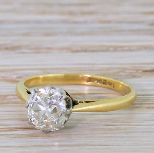 Art Deco 1.25 Carat Old Cut Diamond Engagement Ring, Circa 1925