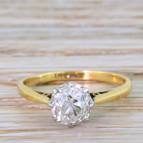 fig 1. Art Deco 1.25 Carat Old Cut Diamond Engagement Ring, circa 1925