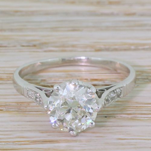 fig 1. Art Deco 2.00 Carat Old Cut Diamond Engagement Ring, circa 1930
