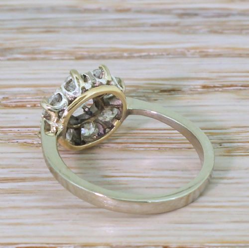 fig 3. Mid Century 1.52 Carat Old Cut Diamond Cluster Ring, circa 1955
