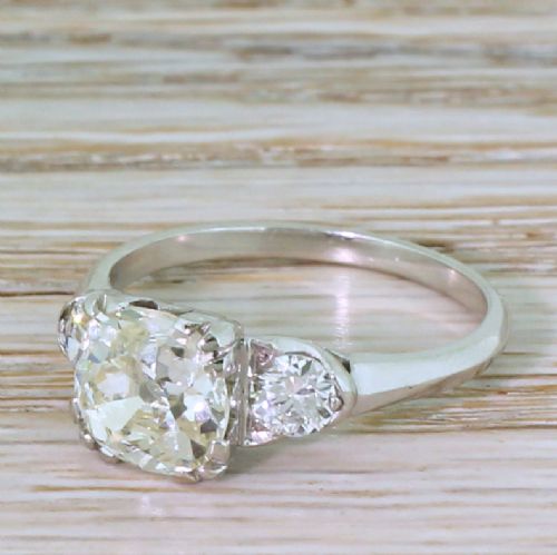 Mid Century 1.85 Carat Old Cut Diamond Engagement Ring, Circa 1955