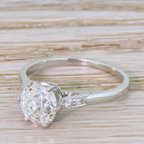 Art Deco 1.55 Carat Old Cut Diamond Engagement Ring, Circa 1915