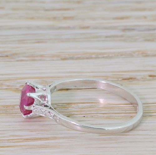 fig 2. Mid Century 0.70 Carat Burmese Ruby Solitaire Ring, circa 1960