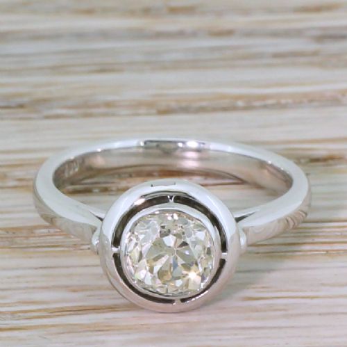 fig 1. Mid Century 1.18 Carat Old Cut Diamond Engagement Ring, circa 1965