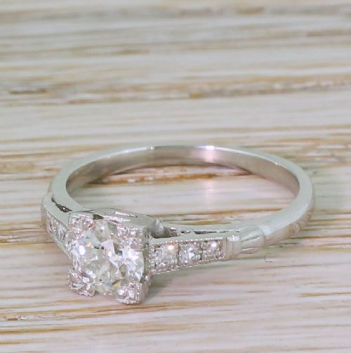 Art Deco 0.55 Carat Old Cut Diamond Engagement Ring, Circa 1930