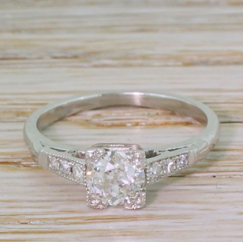 fig 1. Art Deco 0.55 Carat Old Cut Diamond Engagement Ring, circa 1930