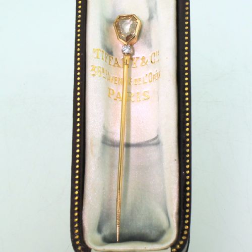 Tiffany & Co. 1.30 Carat Old Shield Cut Diamond Lapel Pin, Circa 1960