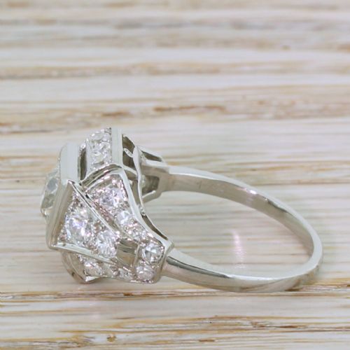 fig 2. Art Deco 2.11 Carat Old Cut Diamond Ring, French, circa 1925