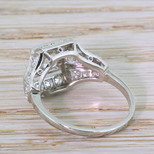 fig 3. Art Deco 2.11 Carat Old Cut Diamond Ring, French, circa 1925