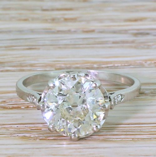 fig 1. Art Deco 2.71 Carat Old Cut Diamond Engagement Ring, circa 1940