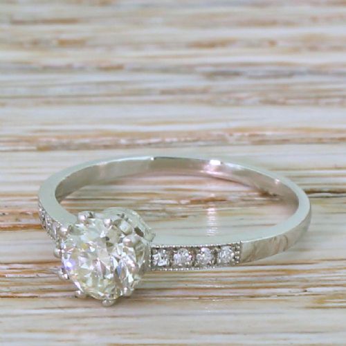 Art Deco 0.77 Carat Old Cut Diamond Engagement Ring, Circa 1920