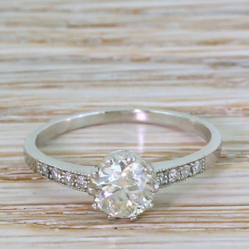 fig 1. Art Deco 0.77 Carat Old Cut Diamond Engagement Ring, circa 1920