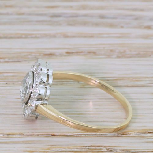 fig 2. Victorian 1.41 Carat Old Cut Diamond Cluster Ring, circa 1900