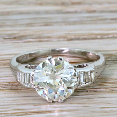 fig 1. Art Deco 1.70 Carat Old Cut Diamond Engagement Ring, circa 1930