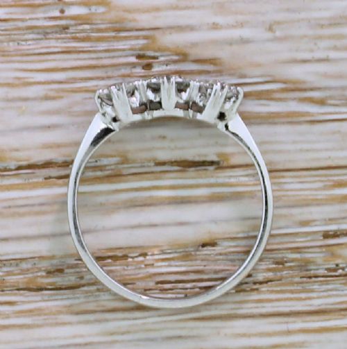 fig 3. 0.65 Carat Old Cut Diamond Trilogy Ring, 18k White Gold & Platinum