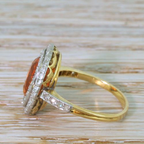 fig 2. Art Deco 2.30 Carat Fire Opal & Rose Cut Diamond Ring, circa 1940