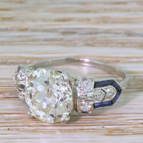 Edwardian 3.22 Carat Old Cut Diamond Engagement Ring, Circa 1910