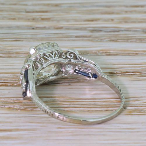 fig 3. Edwardian 3.22 Carat Old Cut Diamond Engagement Ring, circa 1910