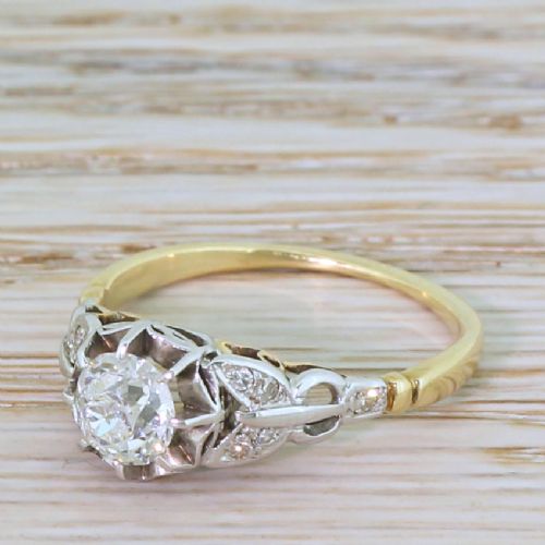 Edwardian 0.71 Carat Old Cut Diamond Engagement Ring, Circa 1910