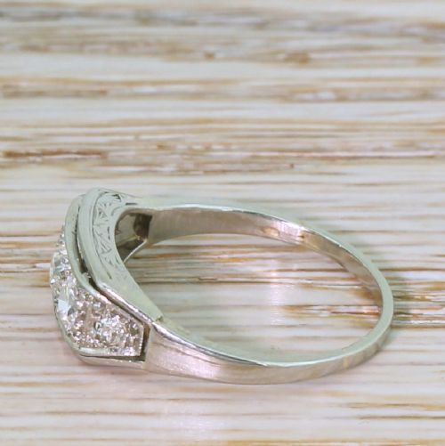 fig 2. Art Deco 0.54 Carat Old Cut Diamond Trilogy Ring, circa 1940