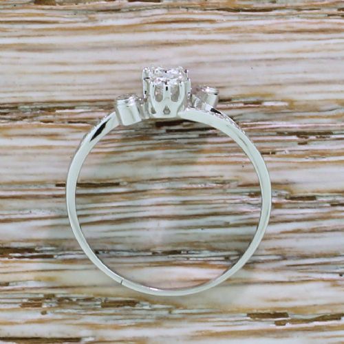 fig 3. Art Deco 0.45 Carat Old Cut Diamond Two Stone Ring, circa 1930